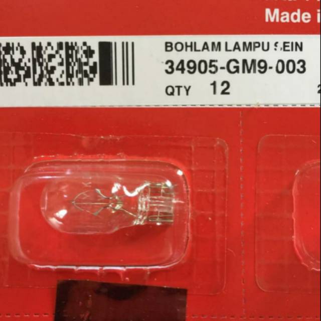 Dop T13 12V 10W Bohlam Tancap Lampu Sein Stop Bening Vario 110 125 150 Grand Ori 34905GM9003