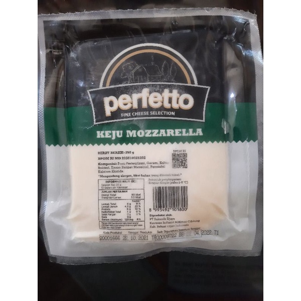 

Keju Mozzarella Perfetto 250gr