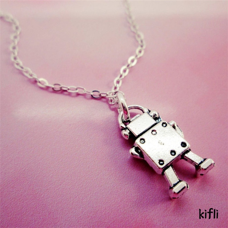 Kalung Liontin,Robot Mini,Gaya Retro Hip Hop,Untuk Unisex