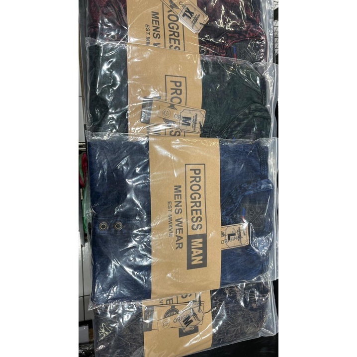 KEMEJA PRIA QURTA DENIM JEANS KOKO PAKISTAN 3/4 SIZE M.L.XL