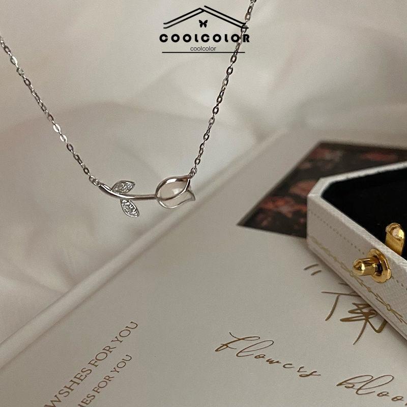 COD❤️Kalung Choker Liontin Bunga Mawar Gaya Korea Untuk Wanita  Anti Karat Dan Anti Luntur Murah Fashion Wanita Sederhana Aksesoris Perhiasan Hadiah Ulang Tahun