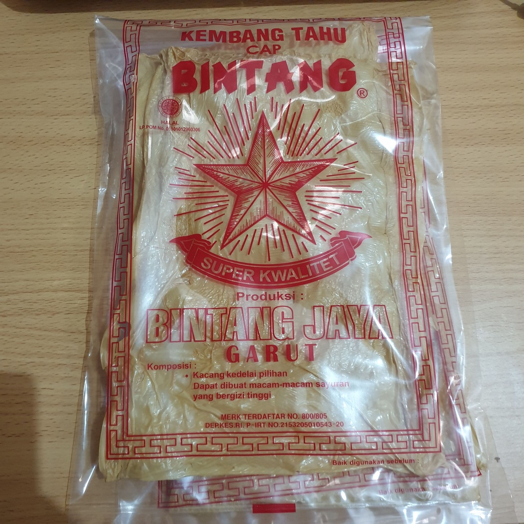 

[Pcs] Bunga Tahu Kering Kembang Tahu Cap Bintang Jaya produksi GARUT Berat 85 gr