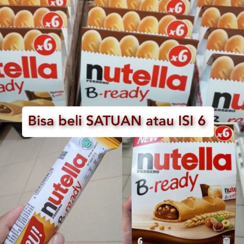 

NUTELLA FERRERO B-READY 22 GRAM SATUAN & ISI 6 / NUTELLA B READY ISI 6 / NUTELLA SNACK / SNACK IMPORT / NUTELLA