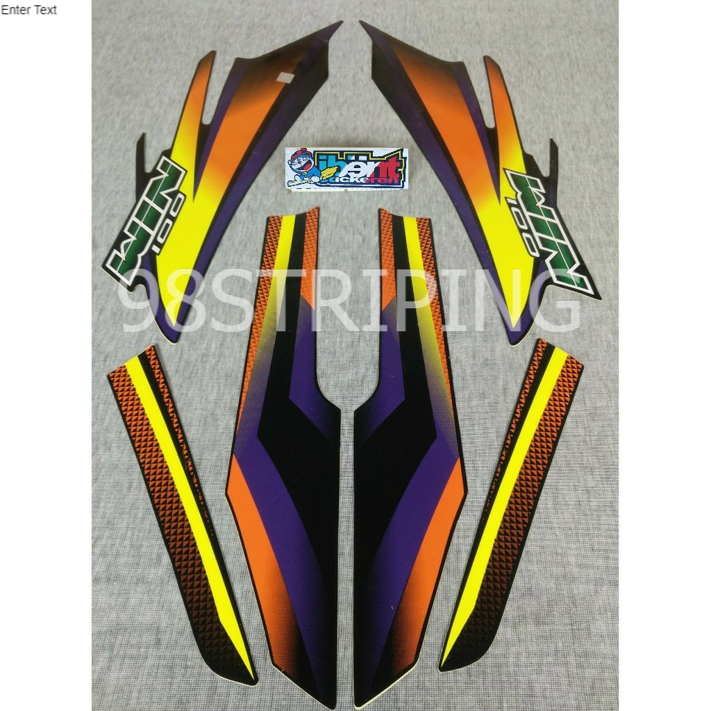 STIKER STRIPING LIS STANDAR ORI HONDA WIN100 WIN 100 KUNING ORANGE OREN TAHUN 2003 2004