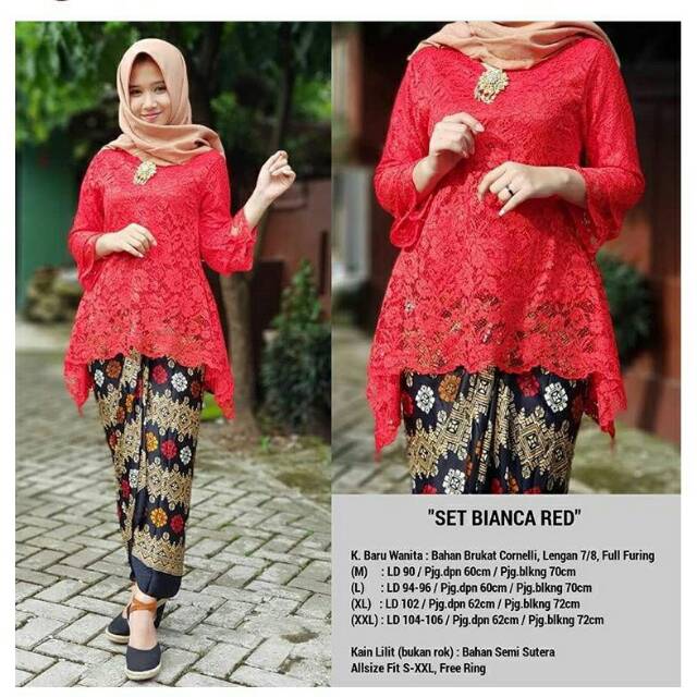 KEBAYA BIANCA SET BROKAT/kebaya seragam/bajuwisuda/kebya kondangan