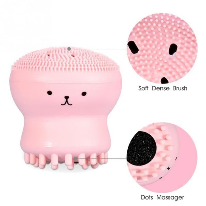 Brush Cleaner Gurita Facial Cleansing Brush / Alat Pembersih Wajah Cuci Muka / Face Washing Brush Spon Cumi