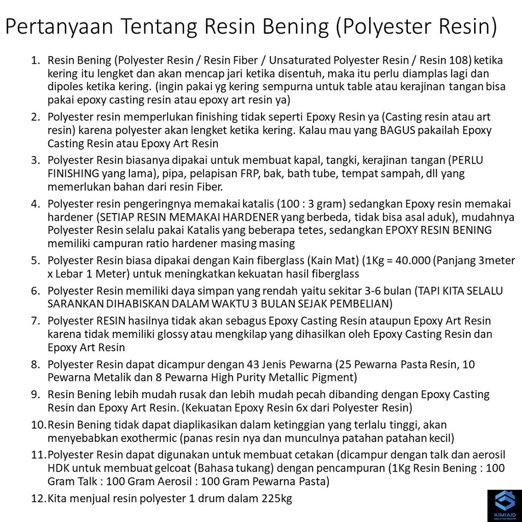 Epoxy Resin Table Top - 1 Kg - Epoxy Resin Meja Table Top - Resin Lycal 1011 - Kerajinan Tangan - LV Epoxy Resin Bening