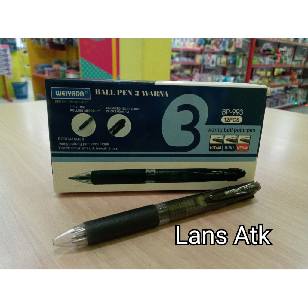 

Pulpen / Ballpoint 3 Warna Weiyada BP-993 - Satuan (pcs)