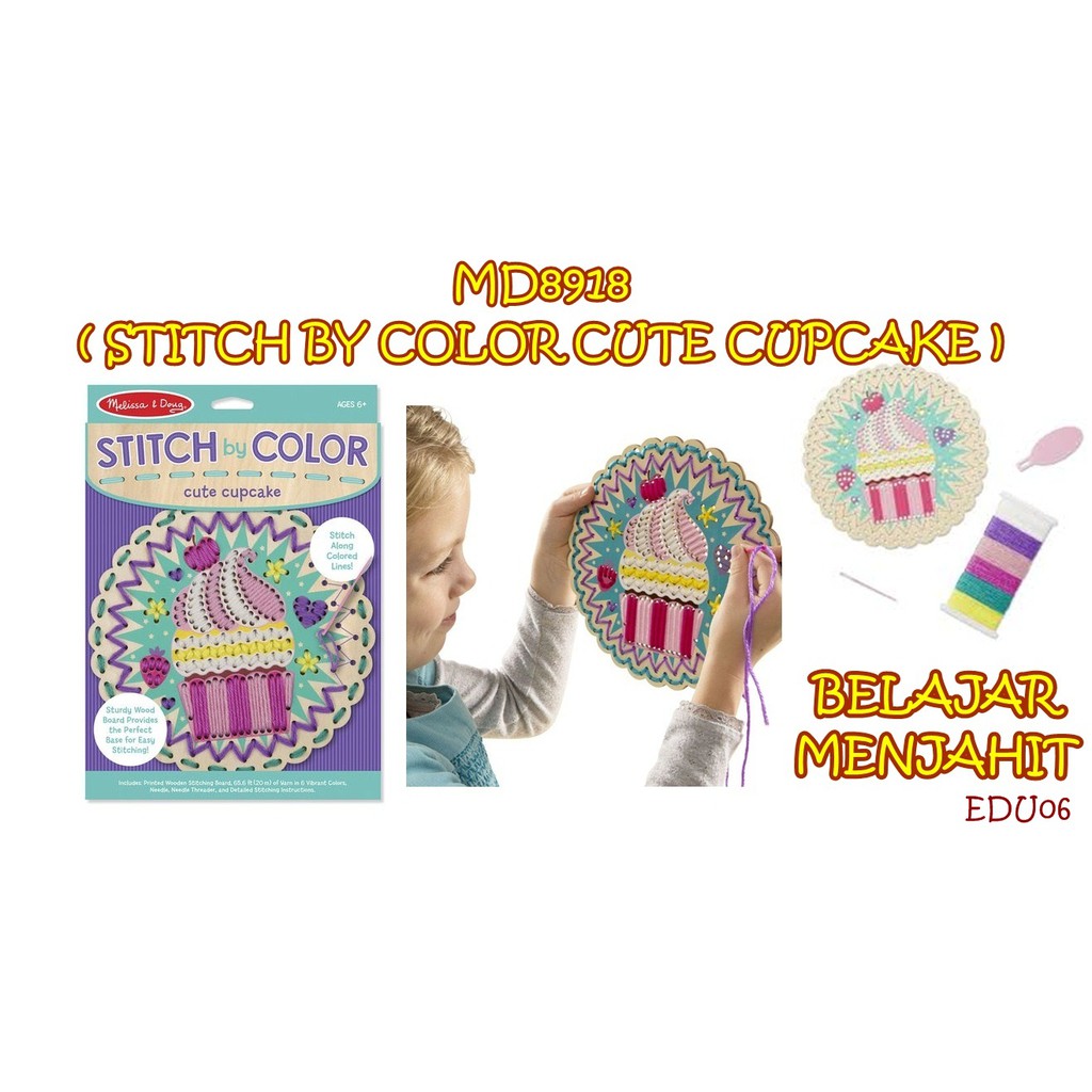 MD8918 STITCH BY COLOR CUTE CUPCAKE EDU05 MAINAN MENJAHIT