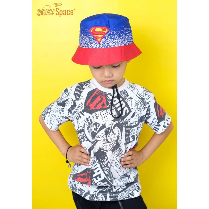 BUCKET HAT TOPI anak anak motif superheroes | DUO KRUCILS