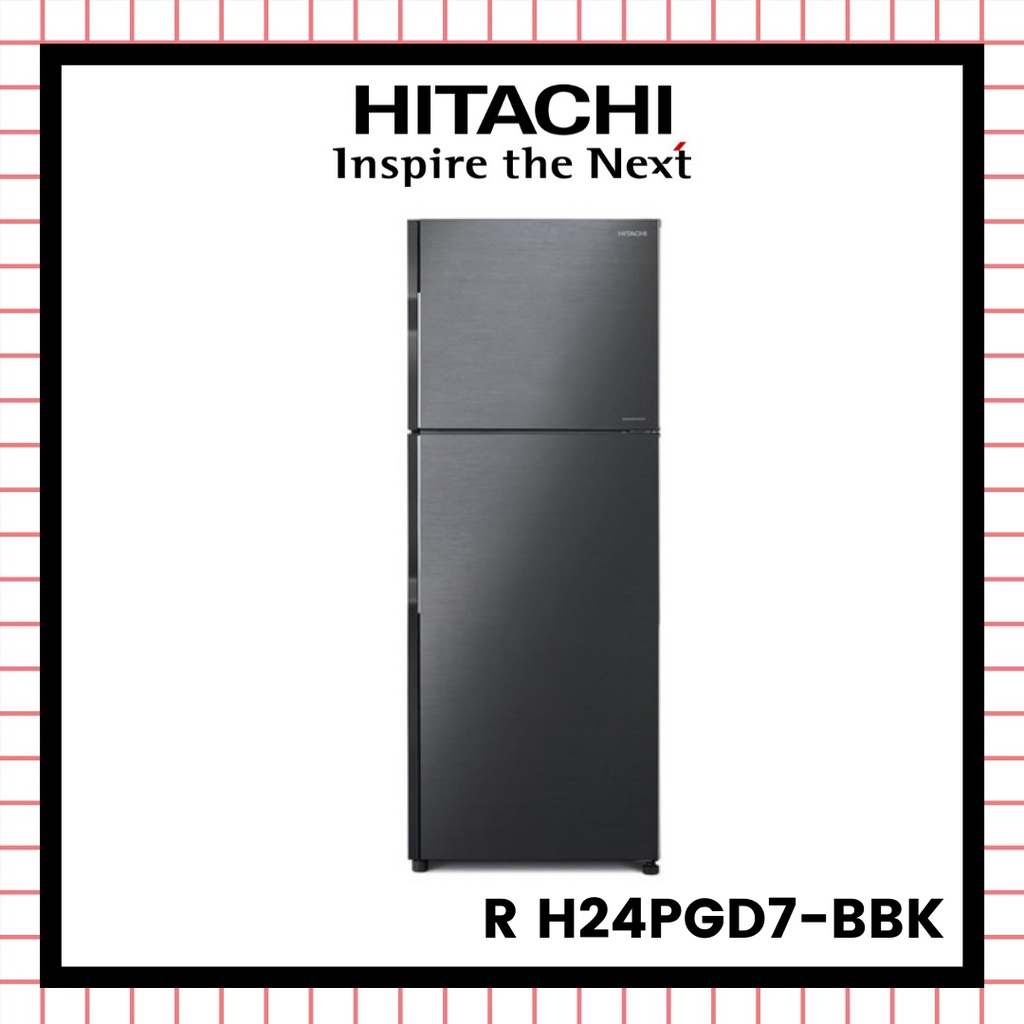 LEMARI ES 2 PINTU  HITACHI R H24PGD7 BSL-BBK / KULKAS 2 PINTU HITACHI R H24PGD7 BSL-BBK