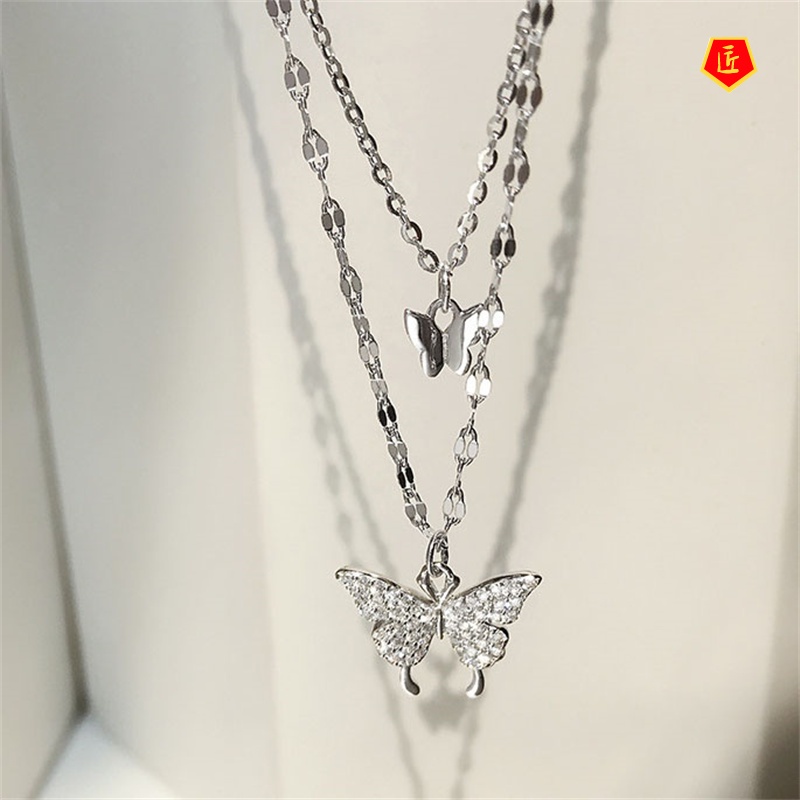 [Ready Stock]Butterfly Necklace 2021new Women's Niche Design Light Luxury