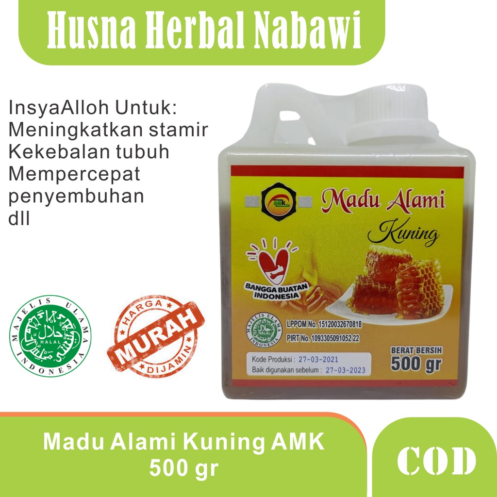 

PROMO PROMO Madu Kuning AMK Alami 500gr Husna Herbal Nabawi