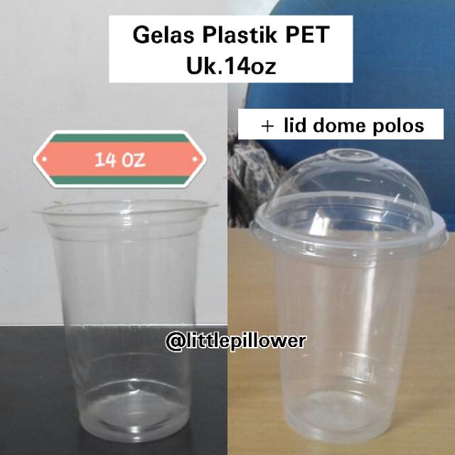 HARGA GROSIR!!! GELAS PLASTIK POLYCUP UK12 &amp; 14OZ DENGAN TUTUP