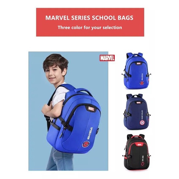 tas ransel anak tas sekolah anak karakter marvel ransel anak superhero iron man spiderman cpt amerik