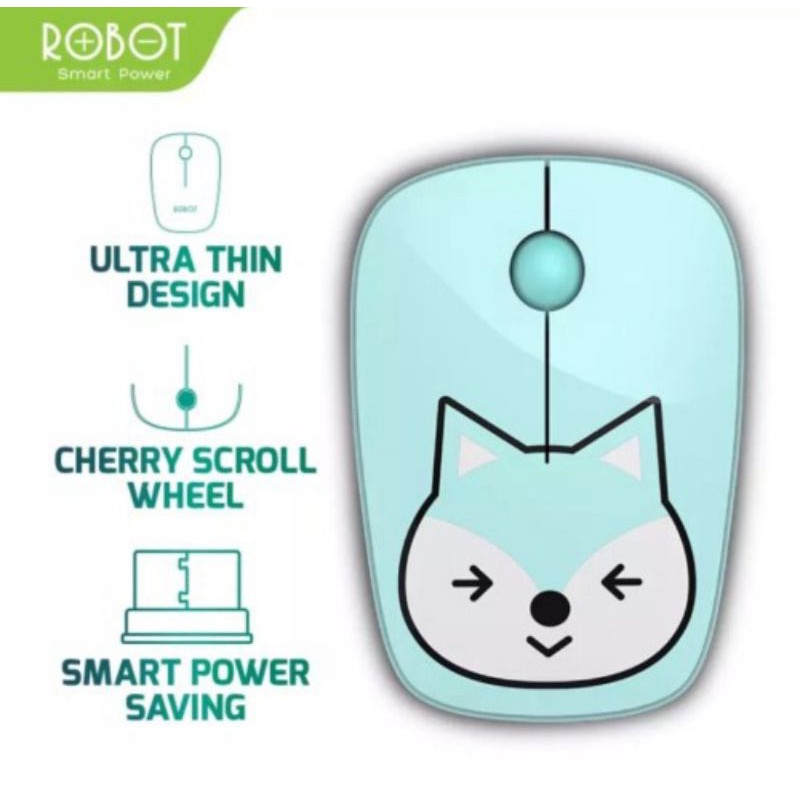 ROBOT Mouse Wireless Motif Brown Bear dan Foxy M220 dan M230 ORIGINAL