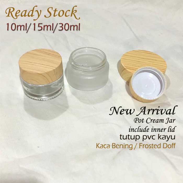 Pot Cream Jar Kosmetik 10ml Pot Kosmetik kaca Bening / Frosted Doff 10 gram Pot Krim Jar Cosmetic
