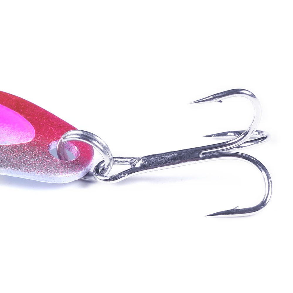 HENGJIA 1PCS 5CM 6.5G Metal Spoon Hard Fishing Lure Artificial Wobblers For Trolling Trout Spoon Bait Bass With Treble Hook