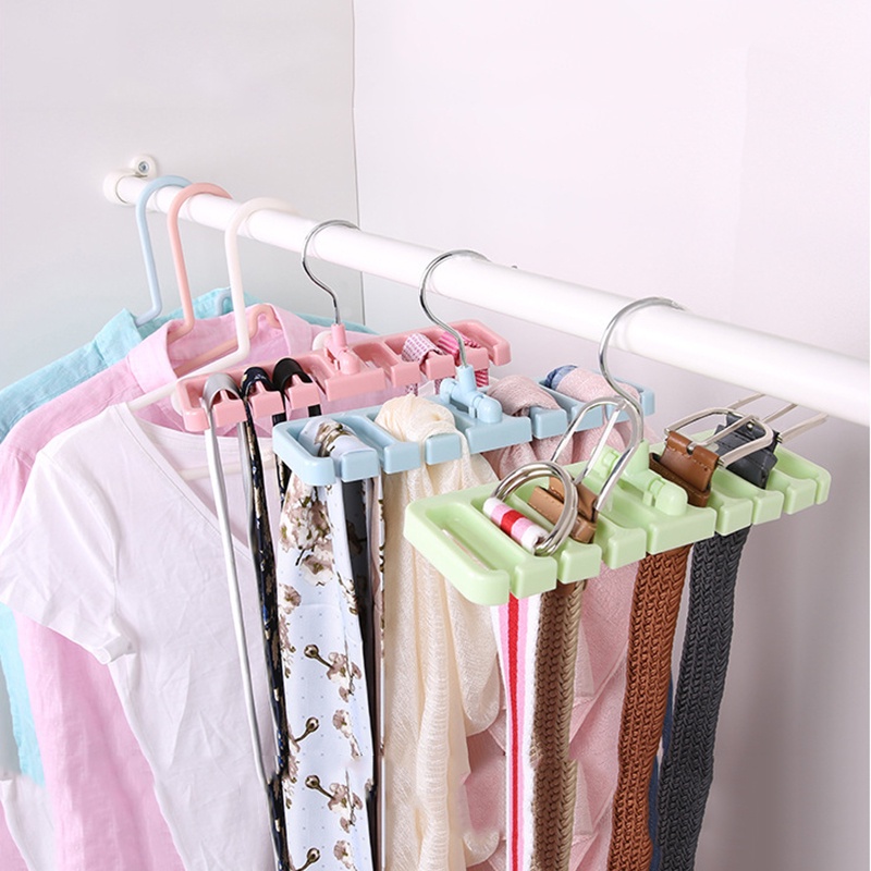 Rotatable Waist Belts Hanger Multipurpose Scarf Tie Hanger Space Saving Storage Rack Wardrobe Organizer Closet Storage Holder