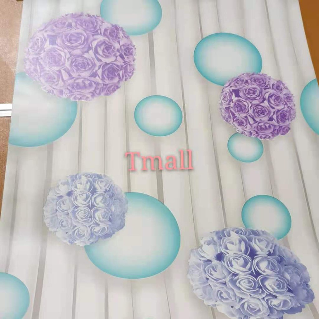 Wallpaper Sticker Dinding Bunga Dandellion Ungu 45cmx10m