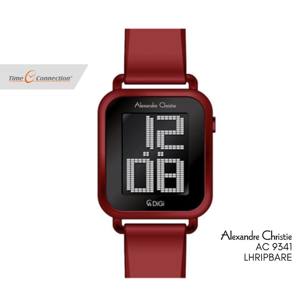 Alexandre Christie AC 9341 LHRIPBARE Merah Original / Jam Tangan Wanita Digital Karet / Rubber Stain