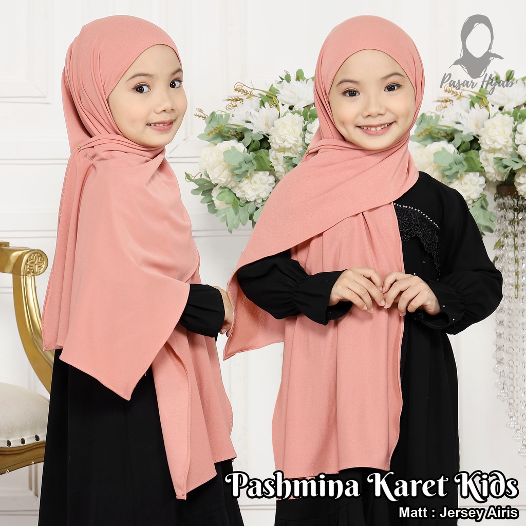 Kerudung Pashmina Instan Karet Kids Hijab Instan Anak Jersey Airis Terbaru Pasar Hija'b