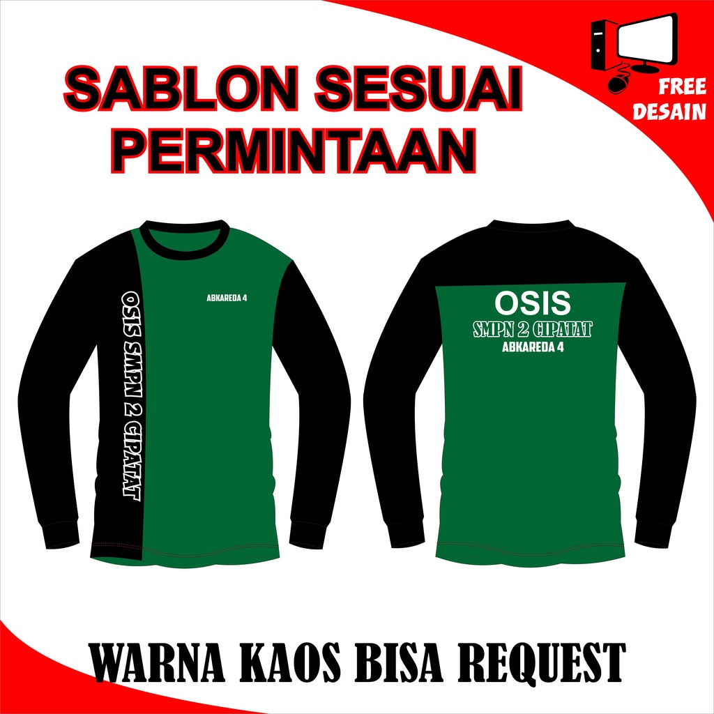 Kaos Organisasi Costum Osis PMR Paskibra Pramuka Sablon COSTUM Sesuai Permintaan