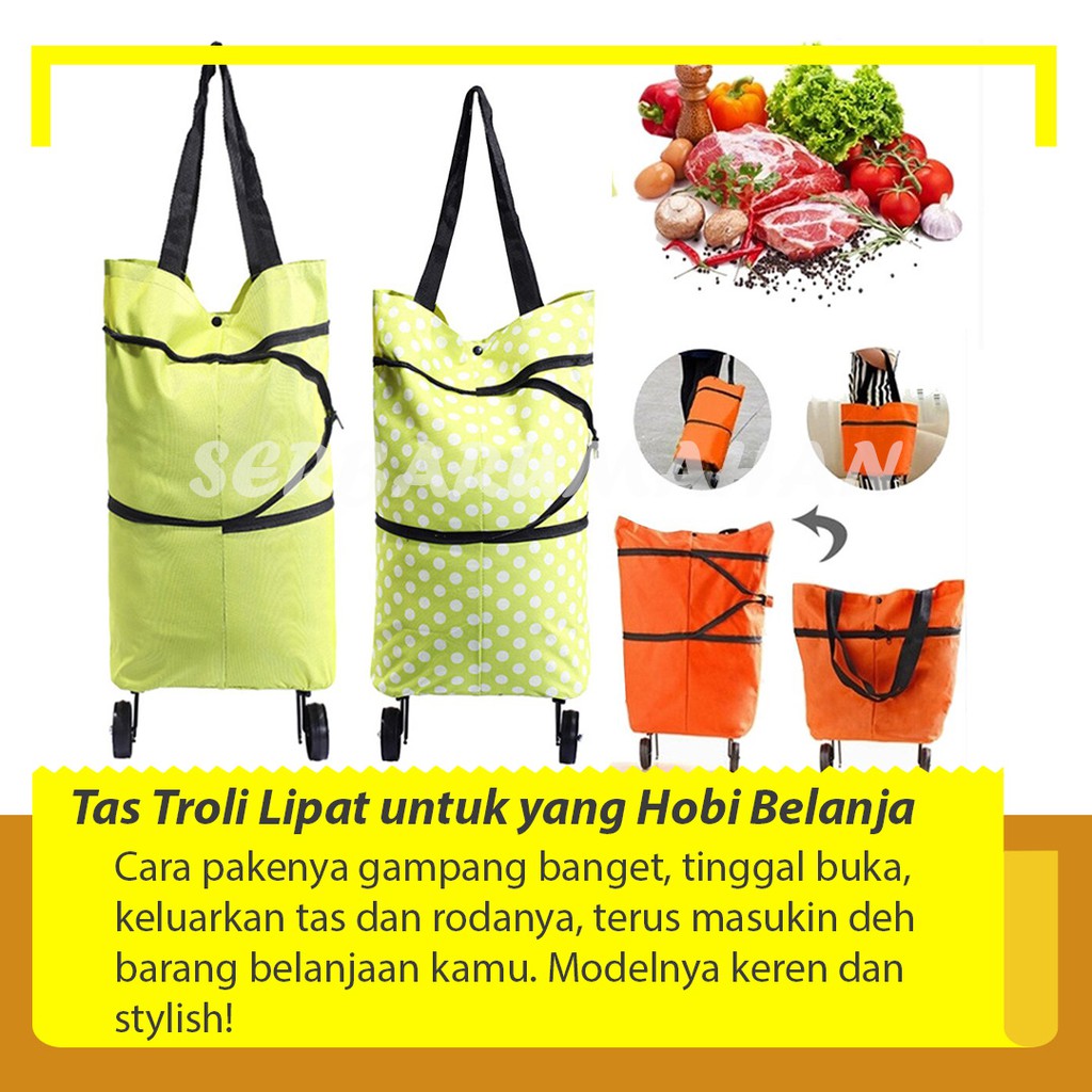 SR333 Tas Trolley Tas Troli Lipat Trolley Bag Tas Belanja Lipat Tas Belanja Wanita Tas Wanita Import