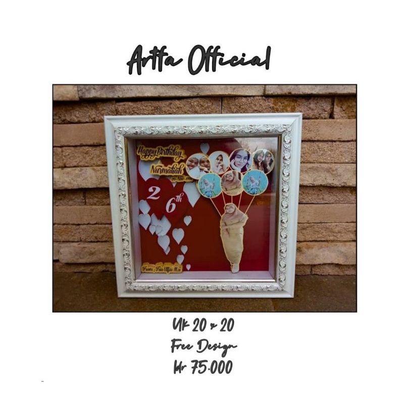 FRAME 3D/KADO ULTAH/WEDDING/ANNIVERSARY