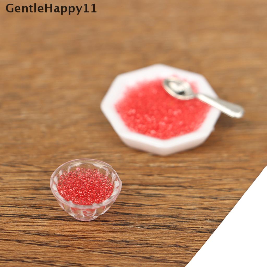Gentlehappy 1 Set Mainan Miniatur Mangkuk Caviar + Sendok + Nampan Gaya Jepang Untuk Aksesoris Rumah Boneka 1: 12