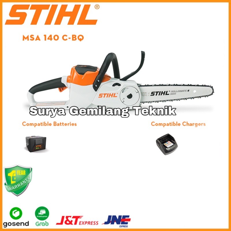 Chainsaw Senso Cordless STIHL MSA 140 BQ Komplit Gergaji Pohon Kayu