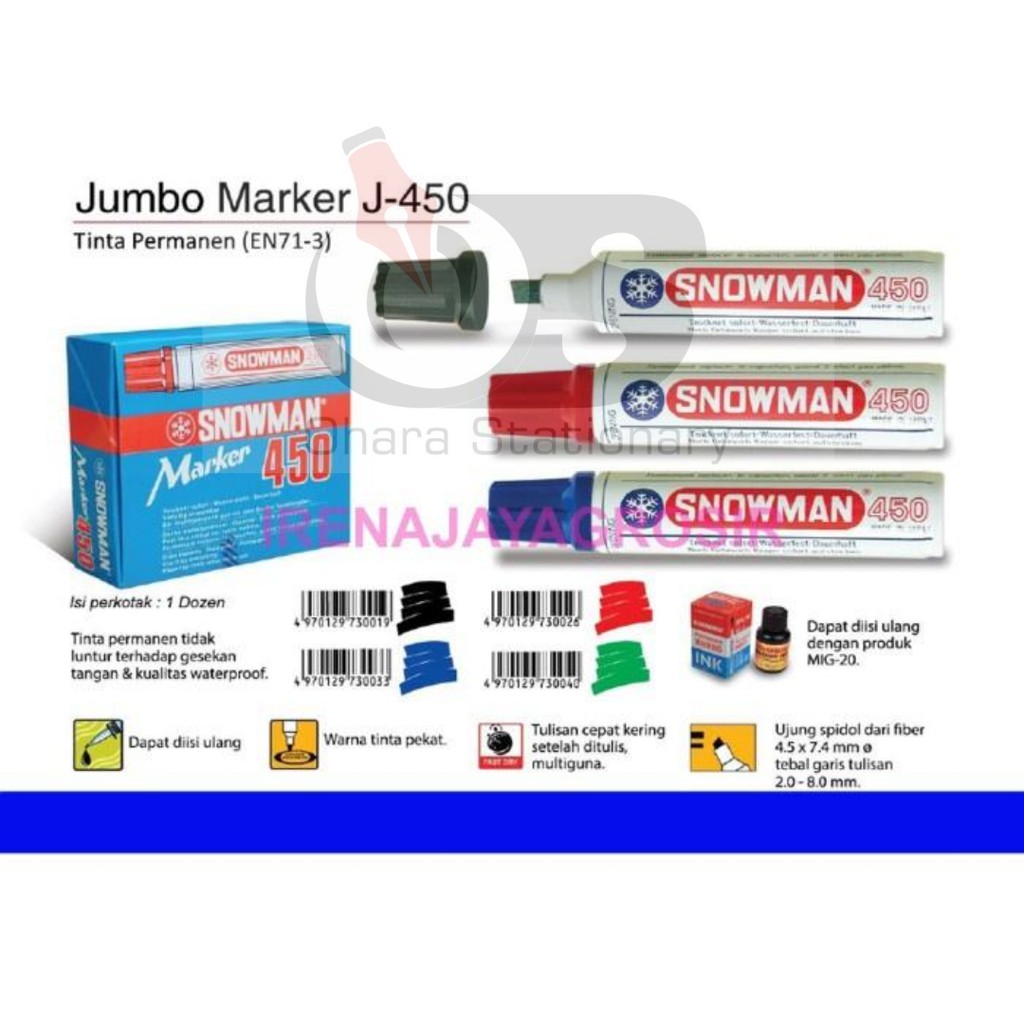 

SNOWMAN Spidol Jumbo Marker J-450