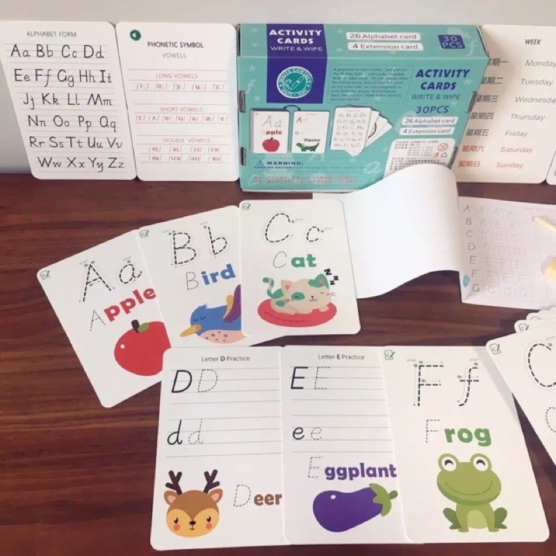 Activity cards - wipe clean cards - mainan edukasi anak