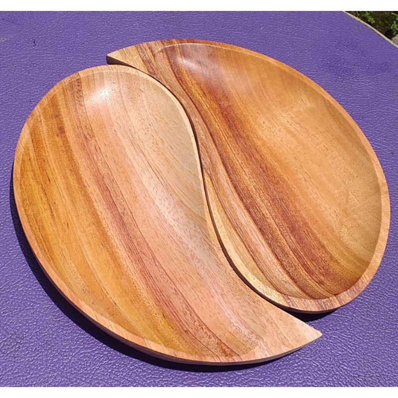 piring susi set. yinyang 10x20cm kayu mahoni