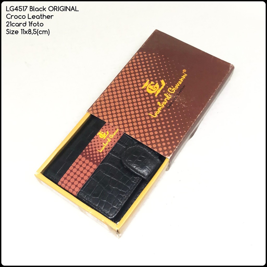 dompet kulit kartu croco lombardi original 4517 black dompet kartu kulit asli