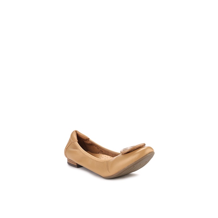 SEPATU FLAT KULIT HUSH PUPPIES WANITA ORIGINAL TERBARU COKLAT HW09