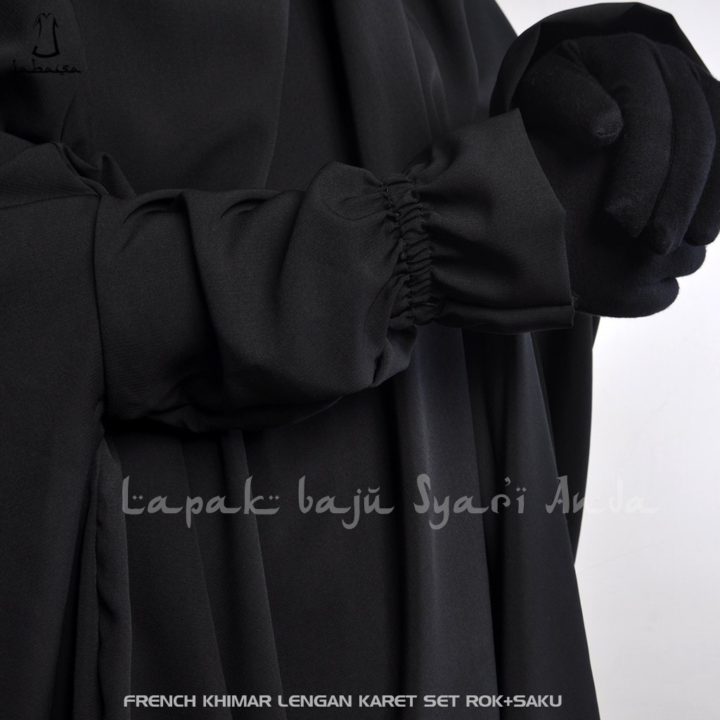 Labasa French Khimar Instan Lengan Karet Set Rok (ada sakunya) | French Hijab | Bisa COD