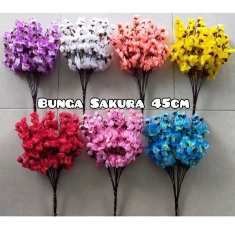 Bunga Sakura Artificial Lusinan Import / Bunga Sakura Palsu / Bunga Plastik