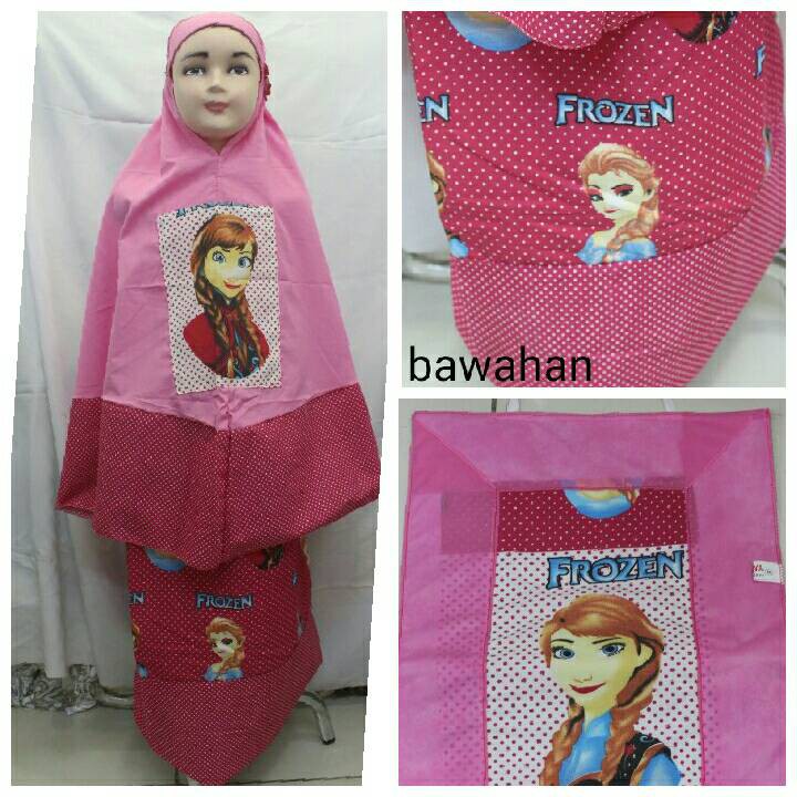 mukena anak frozen usia 3-12th