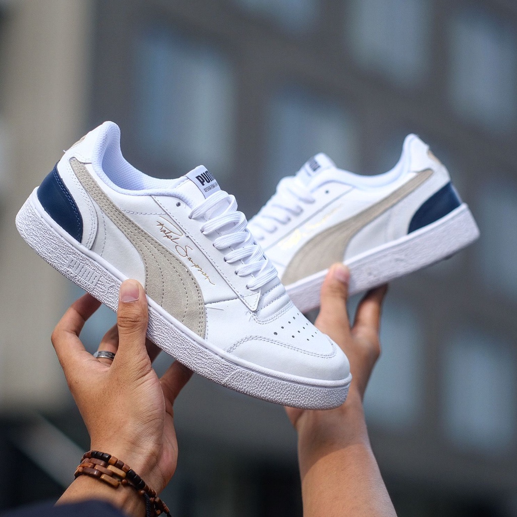 PUMA RALPH SAMPSON LEATHER LOW WHITE GREY NAVY