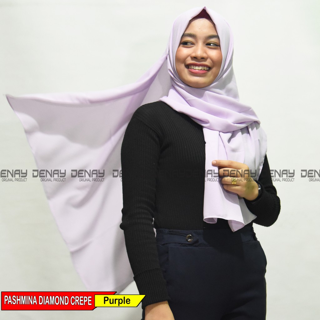 TOKODENAY - HIJAB PASHMINA DIAMOND CREPE - JAHIT TEPI PASHMINA JILBAB KERUDUNG POLOS MUSLIM