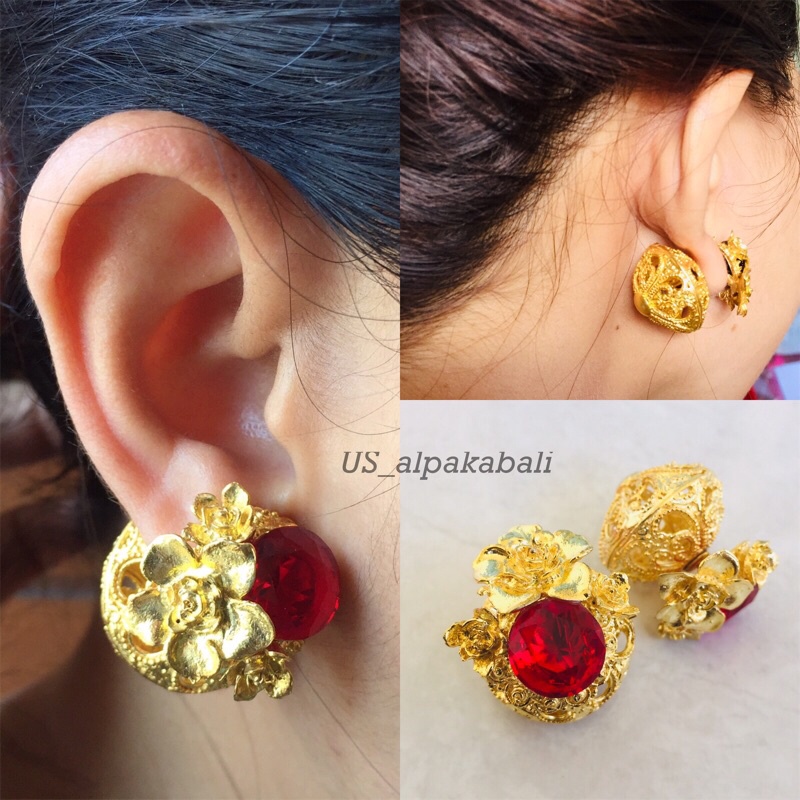 SUBENG MAWAR JEPUN ZIRCONIA /Subeng klasik Bali / Giwang Bali Murah