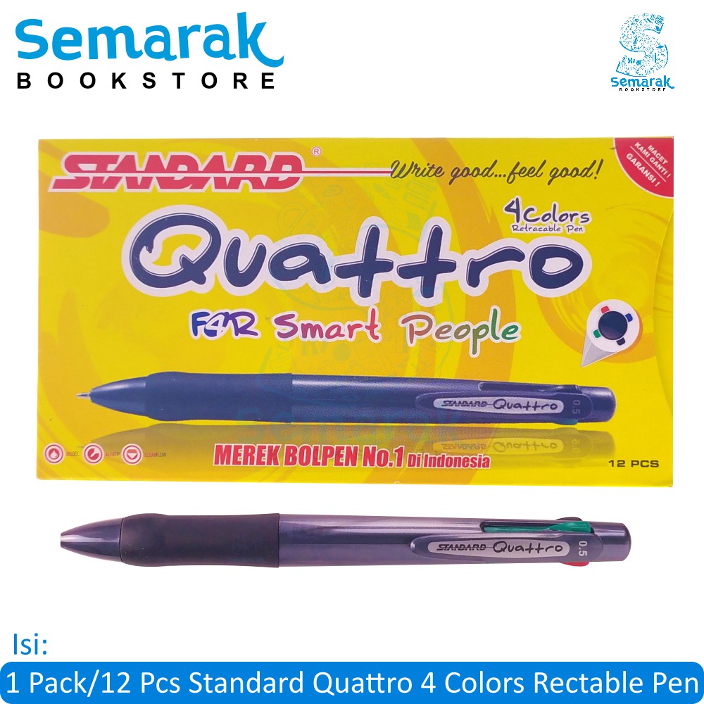 

Standard Quattro 4 Collors Rectable Pen [1 Pack/12 Pcs]