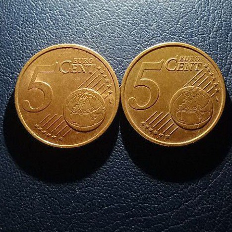 Koin Euro 5 Cent + 5 Cent Tahun 2002 S-016