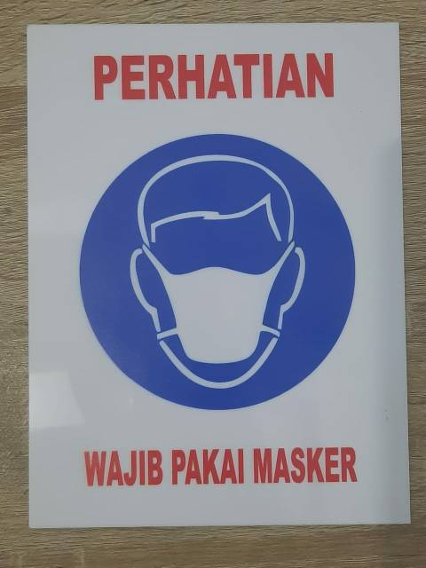 Sign Label Akrilik Wajib Pakai Masker Sign Board Acrylic Shopee Indonesia