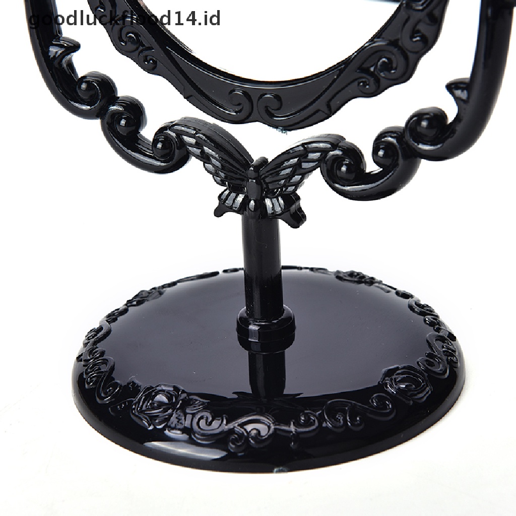 [OOID] Hot New Girl Desktop Rotatable Gothic Rose Makeup Stand Mirror Black Butterfly ID