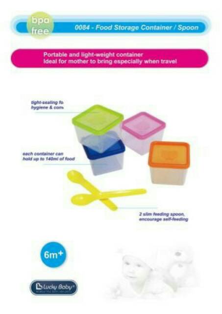 Lucky Baby Box-It Food Containers &amp; Spoon