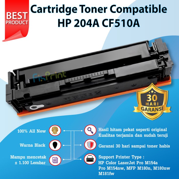 Cartridge Toner Compatible HP 204A CF510A CF511A CF512A CF513A Printer M154a M154nw M180nw M181fw