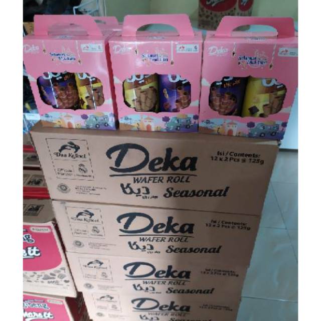 (KHUSUS GOSEND) Deka wafer roll (1 karton isi 12x2=24 kaleng)