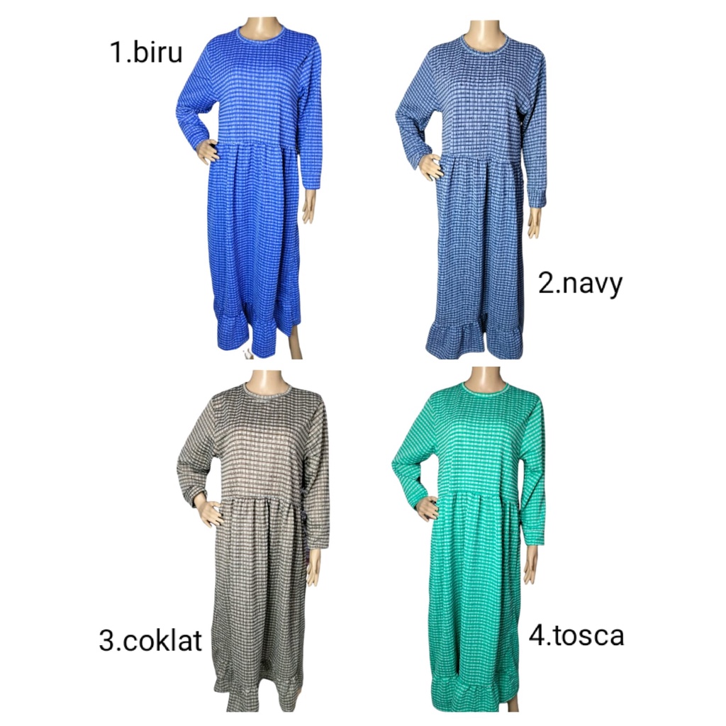 westylis Gamis Kotak Rample Bawah Model Panjang ( Real Pic ) Bahan Strett Bisa Melar / panjang 135cm-2